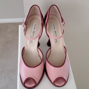 Whimsical peep-toe heels